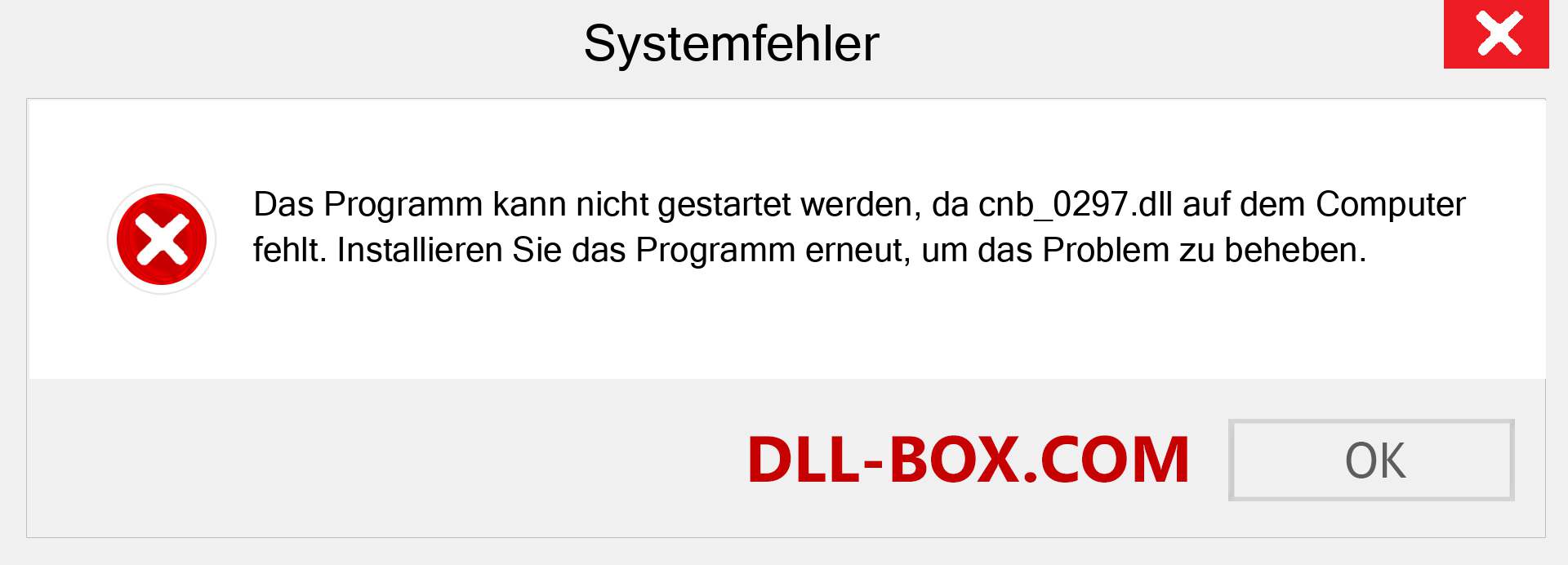 cnb_0297.dll-Datei fehlt?. Download für Windows 7, 8, 10 - Fix cnb_0297 dll Missing Error unter Windows, Fotos, Bildern